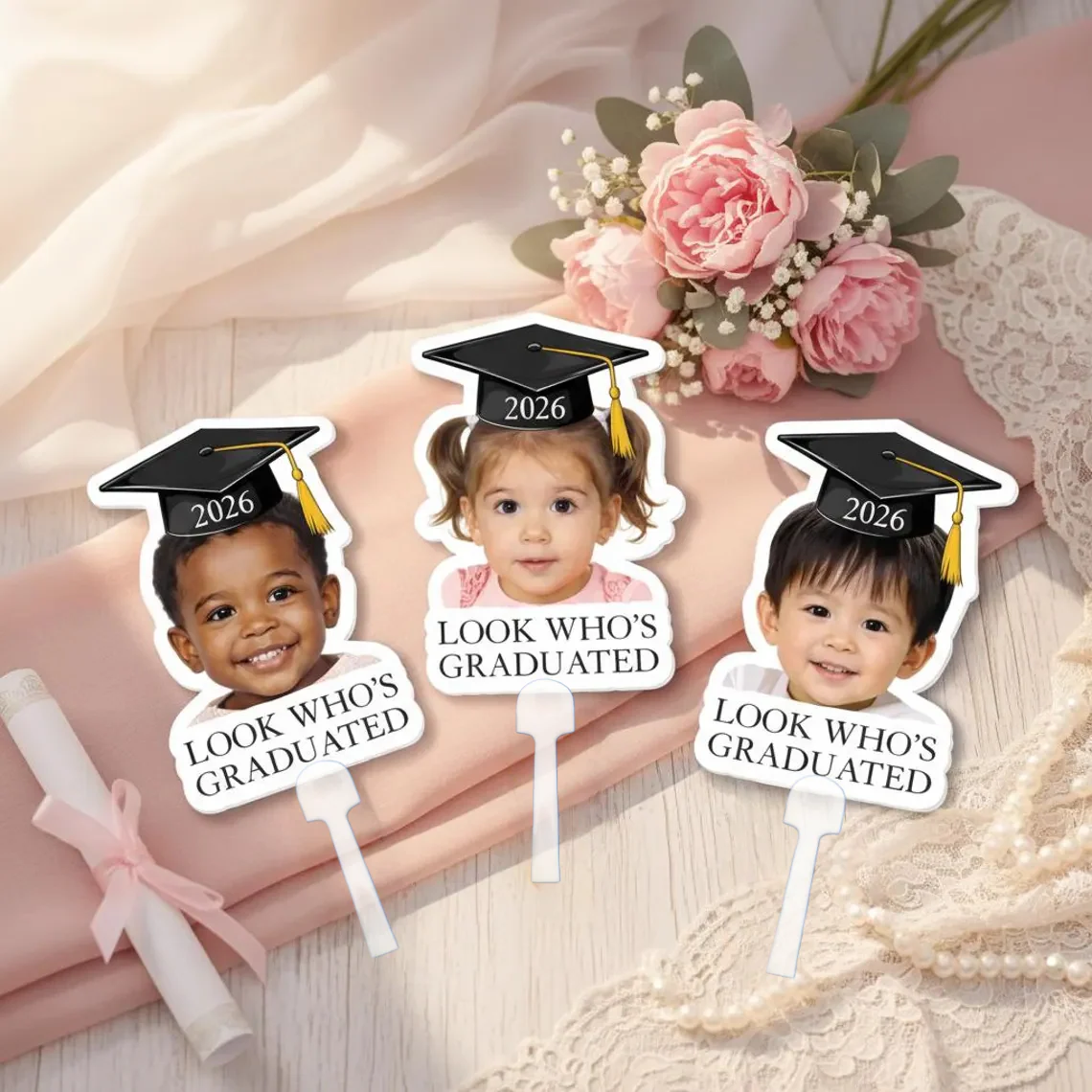 Vintage Childhood Photo Graduation Fan | Custom Gift - Image 2