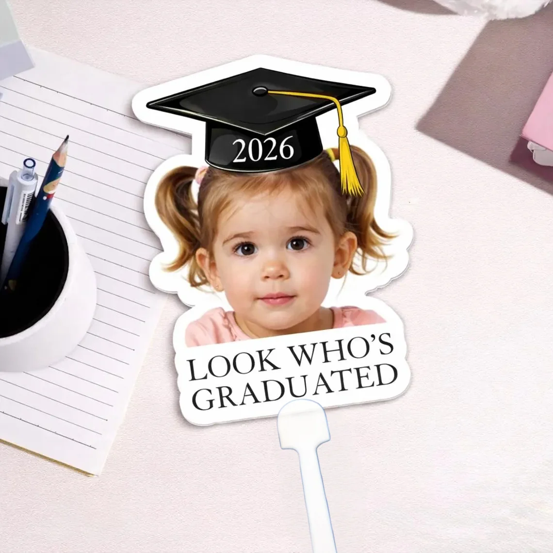 Vintage Childhood Photo Graduation Fan | Custom Gift - Image 3