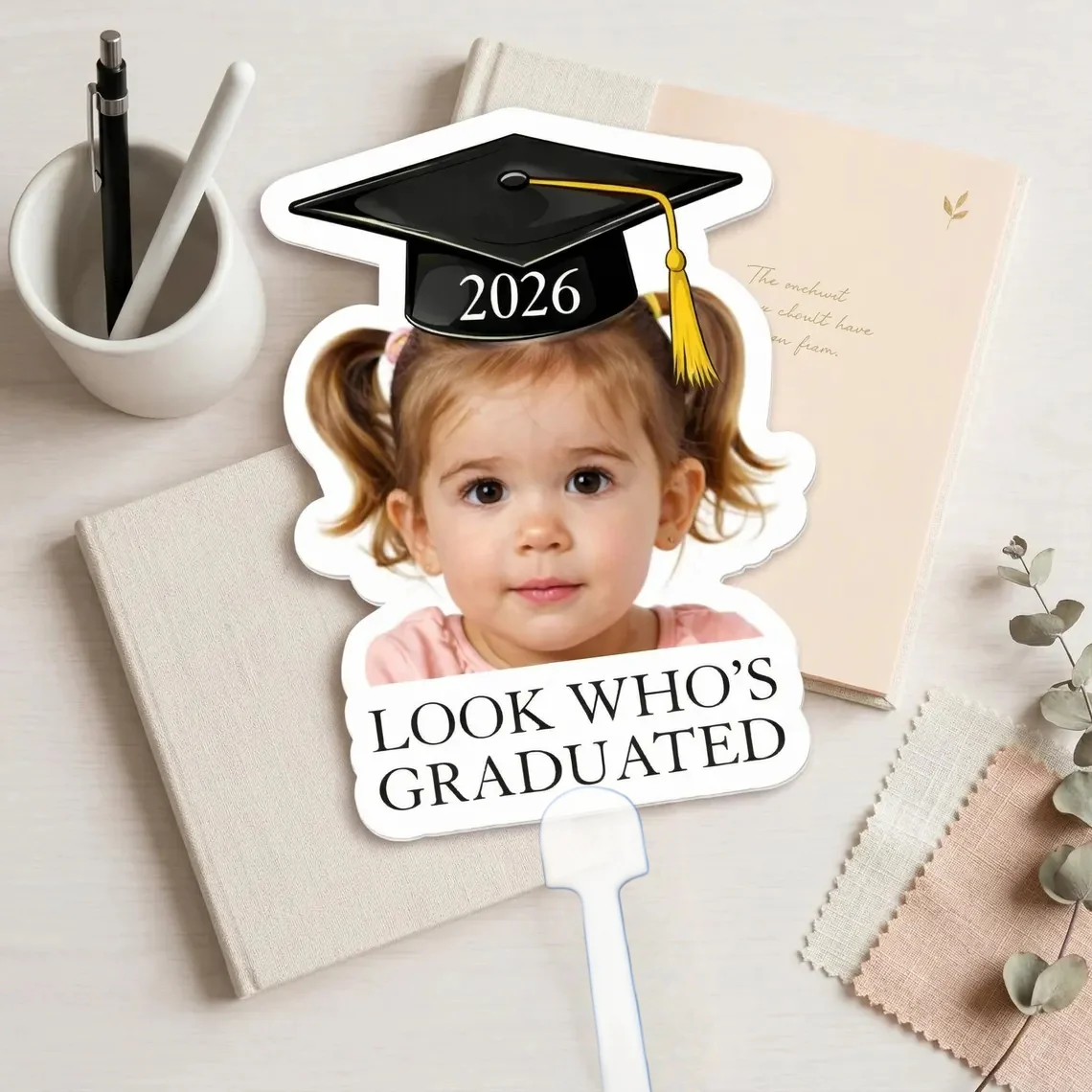 Vintage Childhood Photo Graduation Fan | Custom Gift - Image 4