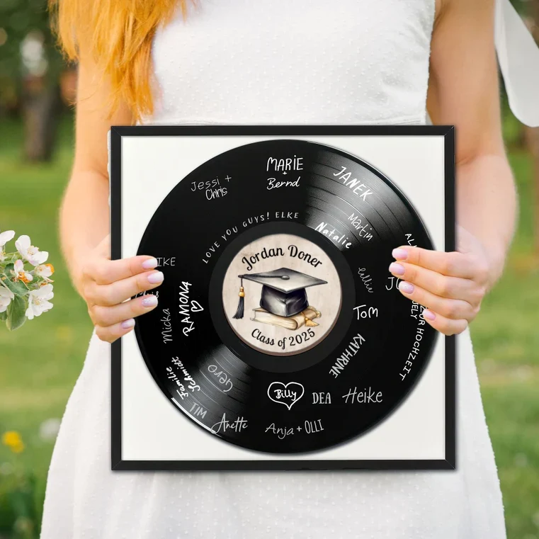 Vinyl Record DIY Graduation Party Guest Book – Custom Gift🎓 - Image 6