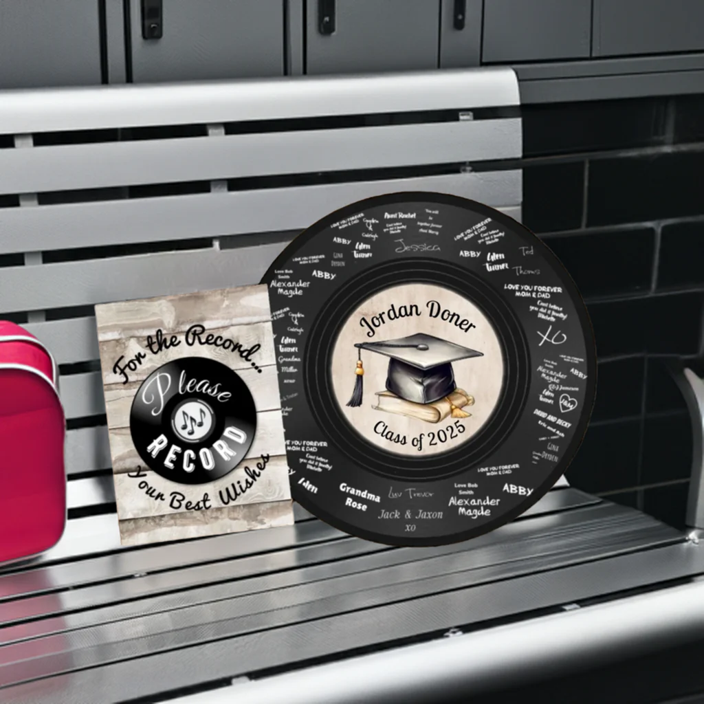 Vinyl Record DIY Graduation Party Guest Book – Custom Gift🎓 - Image 7