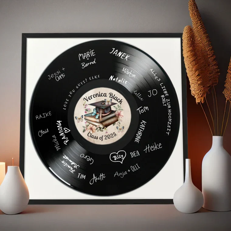 Vinyl Record DIY Graduation Party Guest Book – Custom Gift🎓 - Image 8