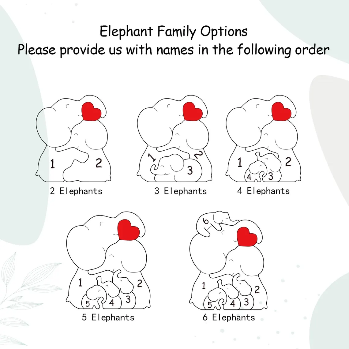 Wooden Elephant Family Puzzle | Personalized Animal Family Decor - Image 5