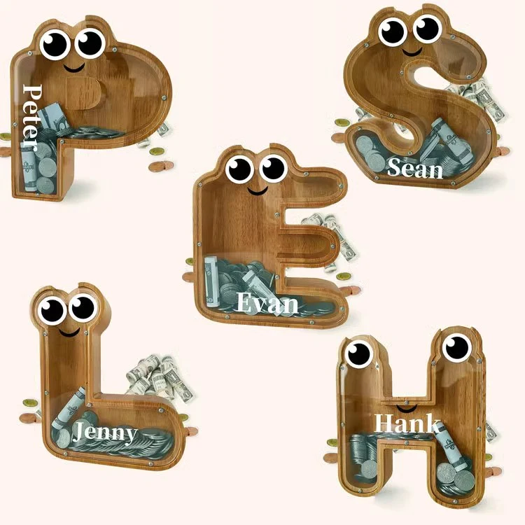 Wooden Piggy Bank Money Box Wooden Piggy Bank Gift for Kids, Christmas Birthday Gift Home Decoration. - Image 10