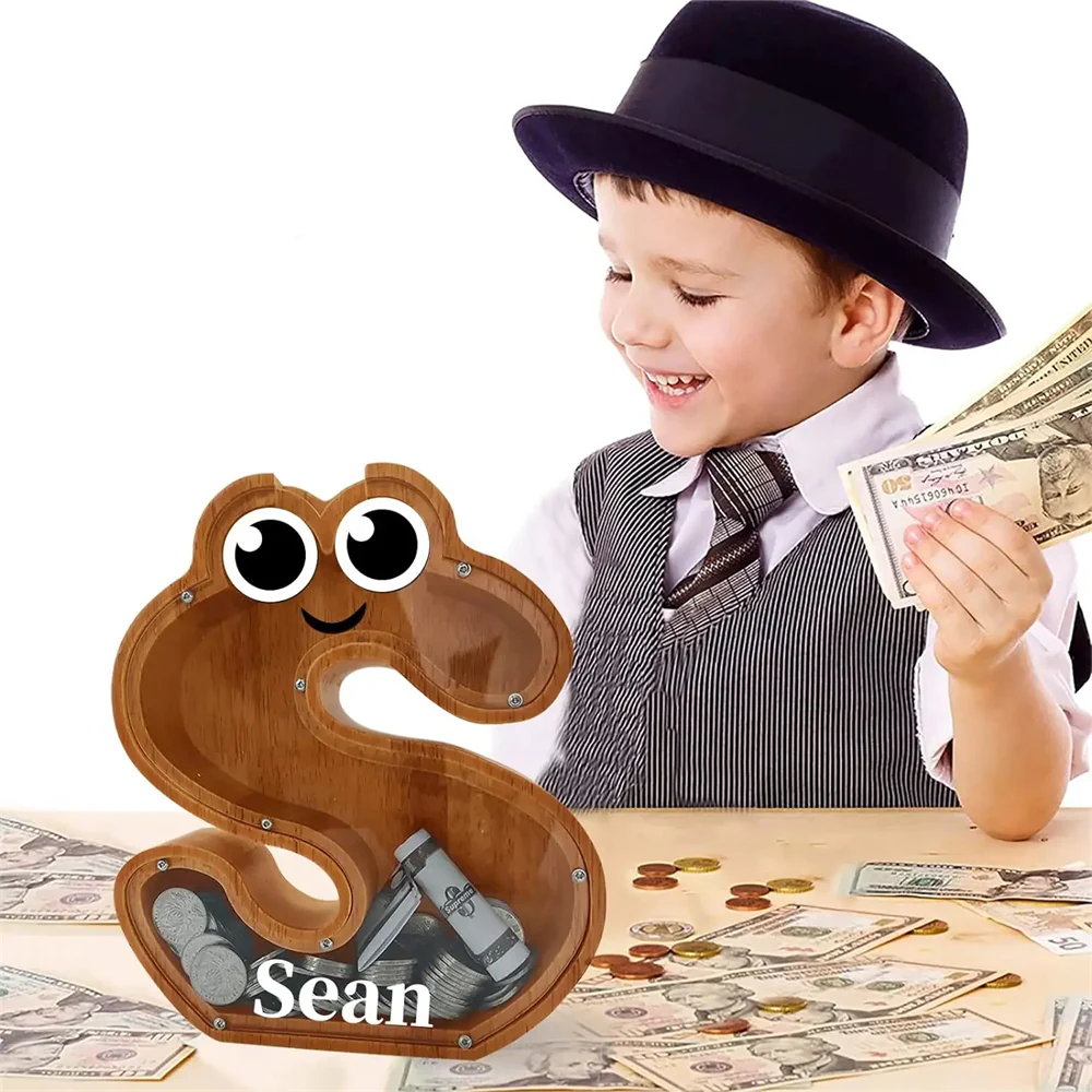 Wooden Piggy Bank Money Box Wooden Piggy Bank Gift for Kids, Christmas Birthday Gift Home Decoration. - Image 3