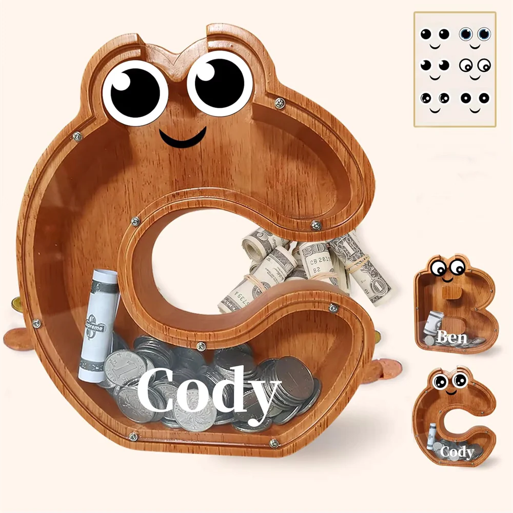 Wooden Piggy Bank Money Box Wooden Piggy Bank Gift for Kids, Christmas Birthday Gift Home Decoration. - Image 5
