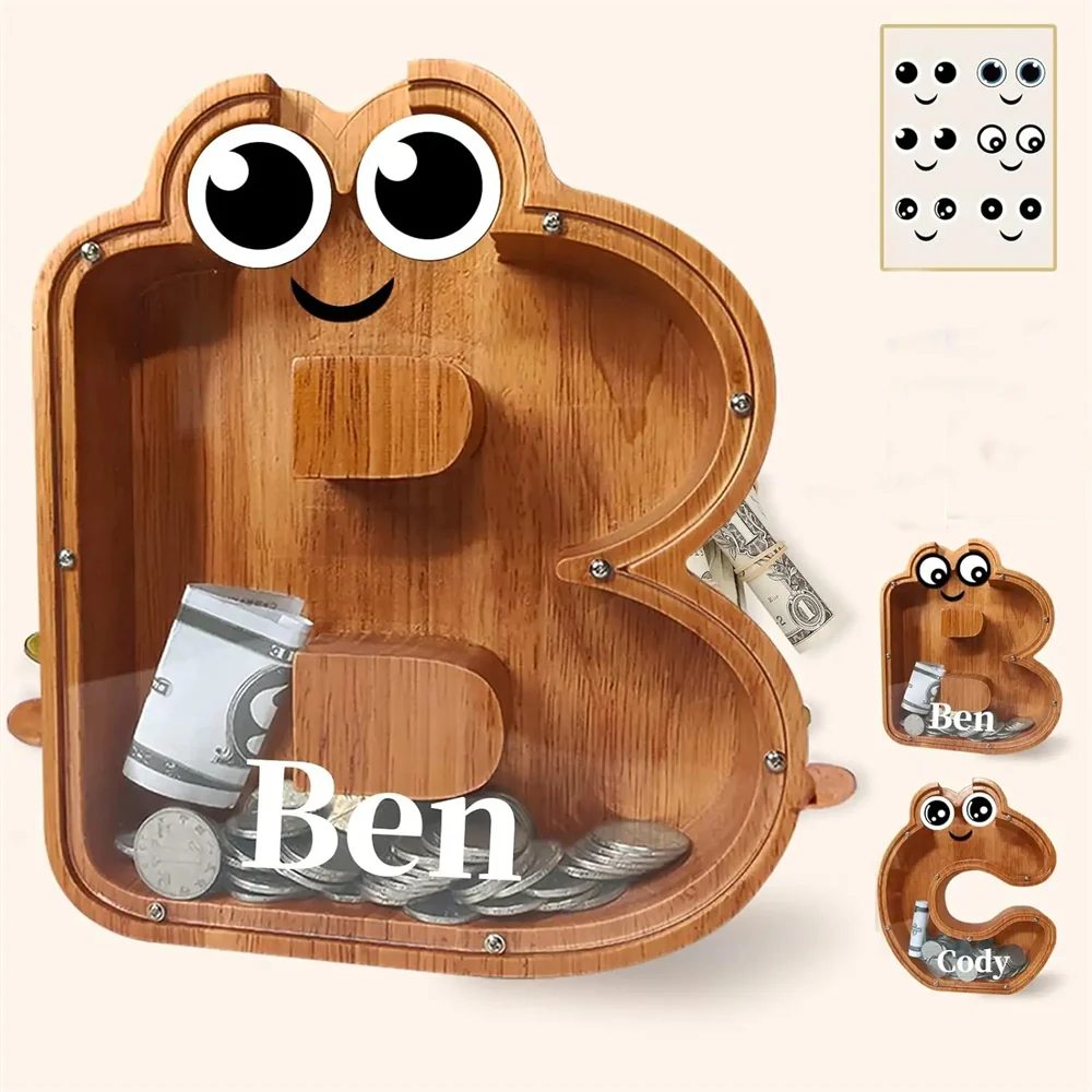 Wooden Piggy Bank Money Box Wooden Piggy Bank Gift for Kids, Christmas Birthday Gift Home Decoration. - Image 6