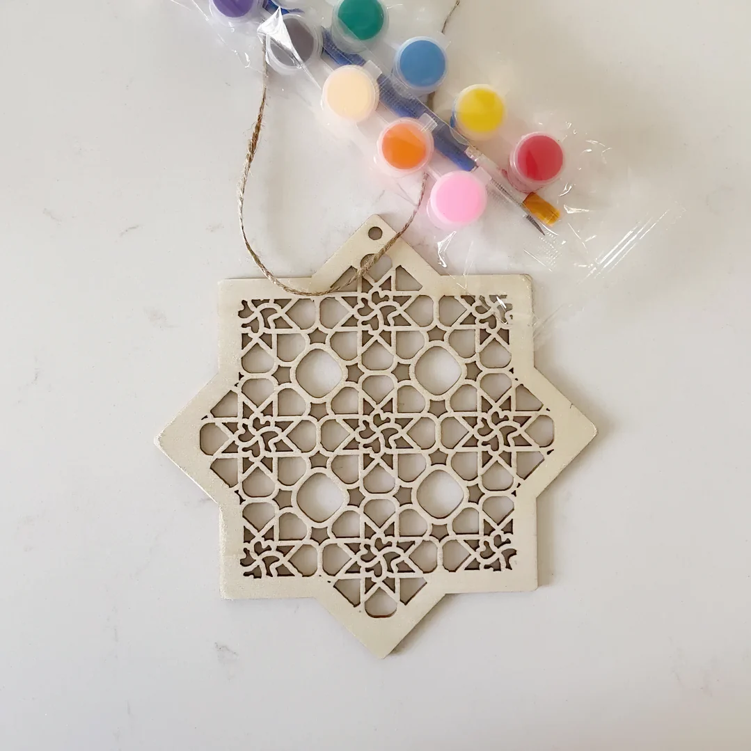 Wooden Ramadan Kareem Pendant | Moon & Star Eid Decoration - Image 11